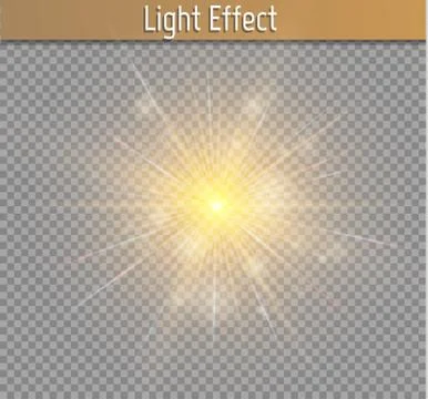 Glow light effect. Star burst with sparkles. Vector illustration. Stock Illustration