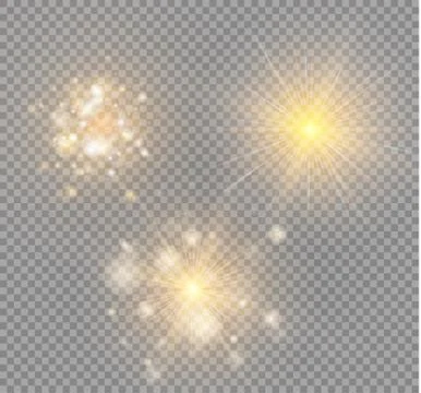 Glow light effect. Star burst with sparkles. Vector illustration. Stock Illustration