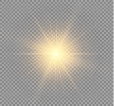 Glow light effect. Star burst with sparkles. Vector illustration. Stock Illustration
