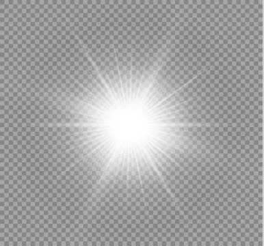 Glow light effect. Star burst with sparkles. Vector illustration. Stock Illustration