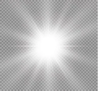 Glow light effect. Star burst with sparkles. Vector illustration. Stock Illustration