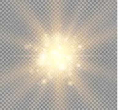 Glow light effect. Star burst with sparkles. Vector illustration. Stock Illustration