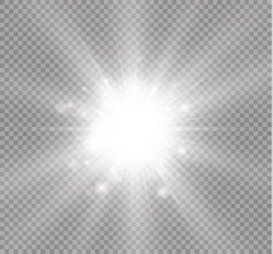 Glow light effect. Star burst with sparkles. Vector illustration. Stock Illustration