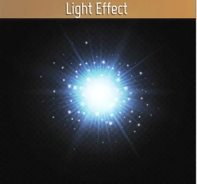Glow light effect. Star burst with sparkles. Vector illustration. Stock Illustration