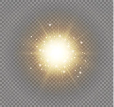 Glow light effect. Star burst with sparkles. Vector illustration. Stock Illustration