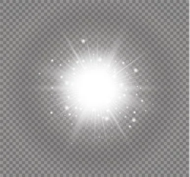 Glow light effect. Star burst with sparkles. Vector illustration. Stock Illustration