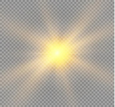 Glow light effect. Star burst with sparkles. Vector illustration. Stock Illustration