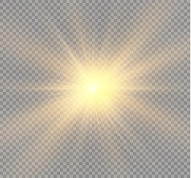 Glow light effect. Star burst with sparkles. Vector illustration. Stock Illustration
