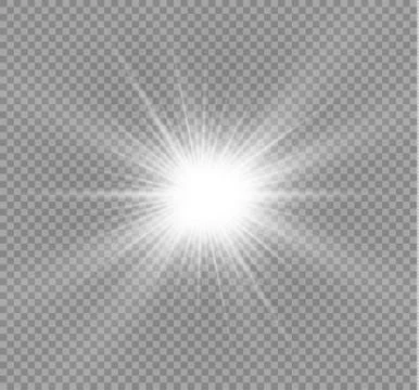 Glow light effect. Star burst with sparkles. Vector illustration. Stock Illustration