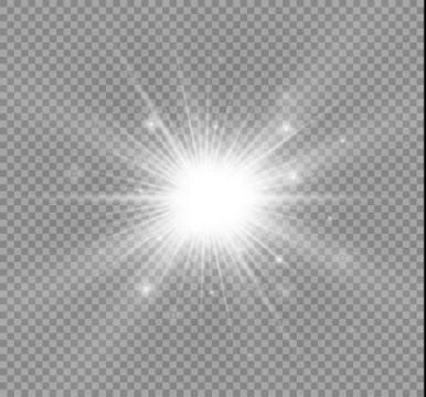 Glow light effect. Star burst with sparkles. Vector illustration. Stock Illustration