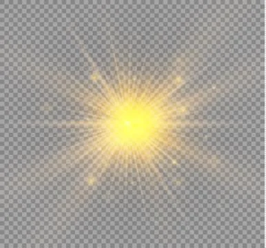 Glow light effect. Star burst with sparkles. Vector illustration. Stock Illustration