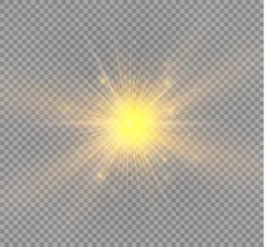 Glow light effect. Star burst with sparkles. Vector illustration. Stock Illustration