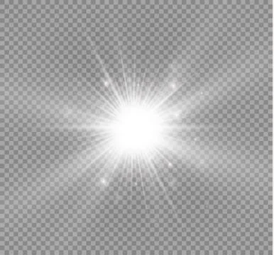 Glow light effect. Star burst with sparkles. Vector illustration. Stock Illustration