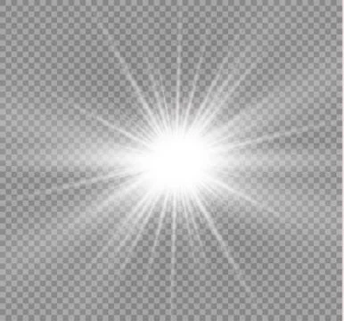 Glow light effect. Star burst with sparkles. Vector illustration. Stock Illustration