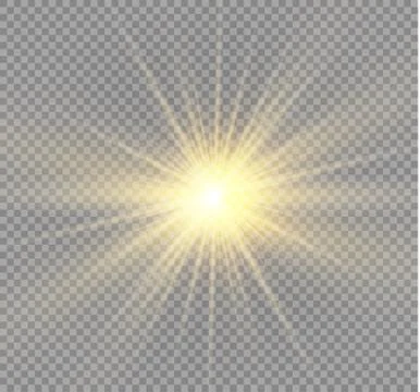 Glow light effect. Star burst with sparkles. Vector illustration. Stock Illustration