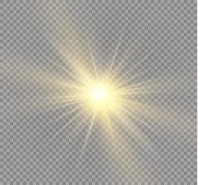 Glow light effect. Star burst with sparkles. Vector illustration. Stock Illustration