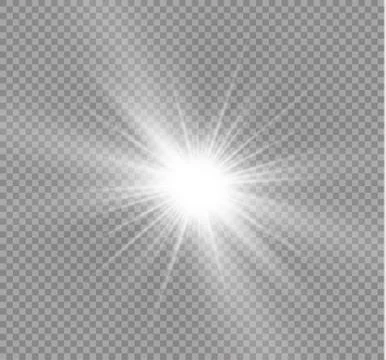 Glow light effect. Star burst with sparkles. Vector illustration. Stock Illustration