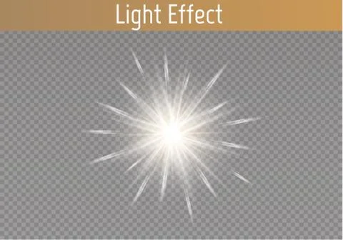 Glow light effect. Star burst with sparkles. Vector illustration. Illustrazione stock