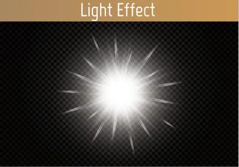 Glow light effect. Star burst with sparkles. Vector illustration. Stock Illustration