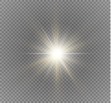 Glow light effect. Star burst with sparkles. Vector illustration. Stock Illustration