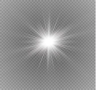 Glow light effect. Star burst with sparkles. Vector illustration. Stock Illustration