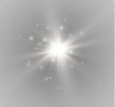 Glow light effect. Star burst with sparkles. Vector illustration. Stock Illustration