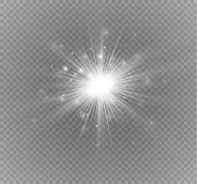 Glow light effect. Star burst with sparkles. Vector illustration. Stock Illustration