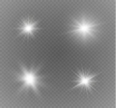 Glow light effect. Star burst with sparkles. Vector illustration. Stock Illustration