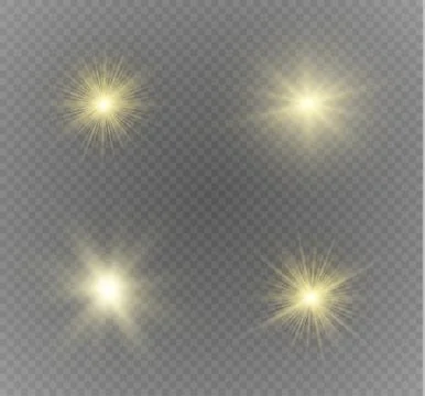 Glow light effect. Star burst with sparkles. Vector illustration. Stock Illustration