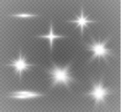 Glow light effect. Star burst with sparkles. Vector illustration. Stock Illustration