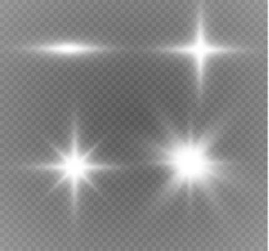 Glow light effect. Star burst with sparkles. Vector illustration. Stock Illustration