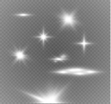 Glow light effect. Star burst with sparkles. Vector illustration. Stock Illustration