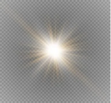 Glow light effect. Star burst with sparkles. Vector illustration. Illustrazione stock
