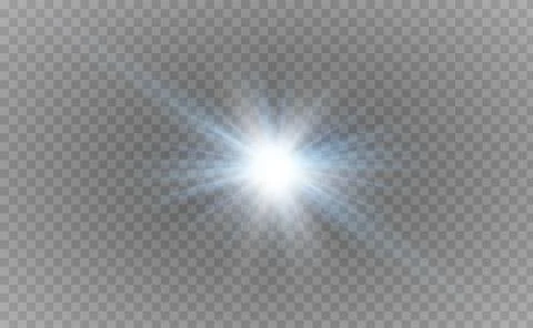Glow light effect. Star burst with sparkles. Vector illustration. Stock Illustration
