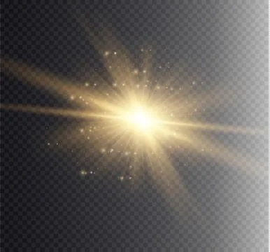 Glow light effect. Star burst with sparkles. Vector illustration. Stock Illustration
