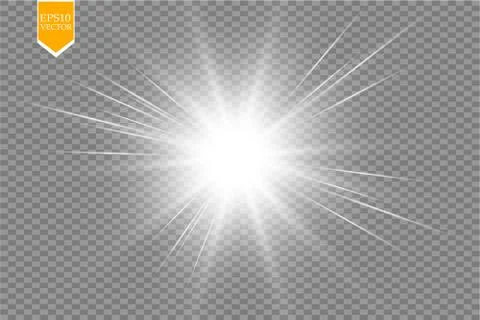 Glow light effect. Star burst with sparkles. Vector Stock Illustration