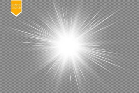Glow light effect. Star burst with sparkles. Vector Stock Illustration