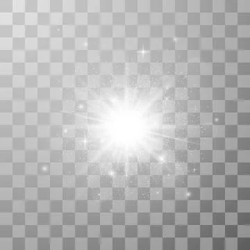 Glow light effect. Star burst with sparkles. Stock Illustration
