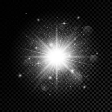 Glow light effect. Star burst with sparkles. Stock Illustration