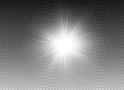 Glow light effect. Star burst with sparkles. Vector illustration. Stock Illustration