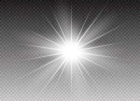 Glow light effect. Star burst with sparkles. Vector illustration. Illustrazione stock