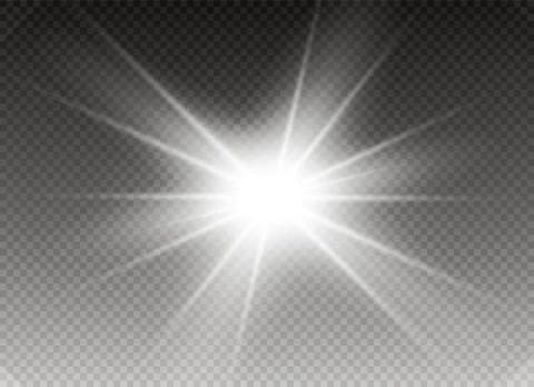 Glow light effect. Star burst with sparkles. Vector illustration. Stock Illustration