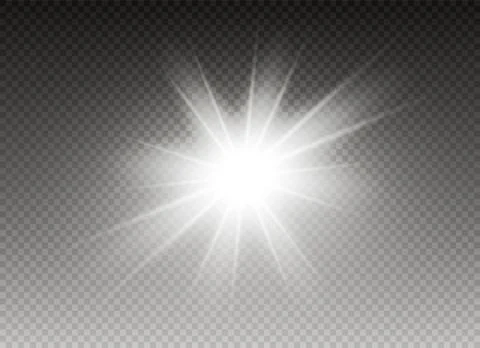 Glow light effect. Star burst with sparkles. Vector illustration. Stock Illustration