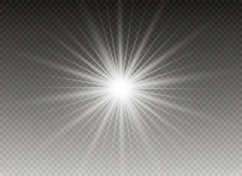 Glow light effect. Star burst with sparkles. Vector illustration. Stock Illustration