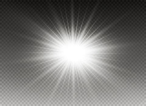 Glow light effect. Star burst with sparkles. Vector illustration. Stock Illustration