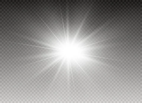Glow light effect. Star burst with sparkles. Vector illustration. Stock Illustration