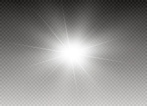 Glow light effect. Star burst with sparkles. Vector illustration. Stock Illustration