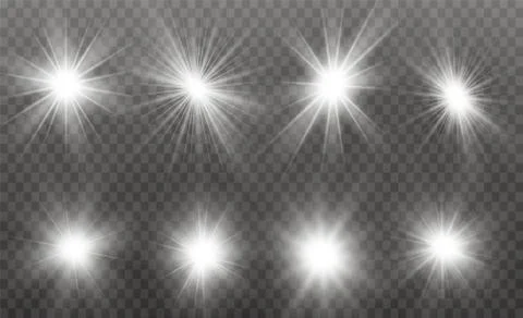 Glow light effect. Star burst with sparkles. Vector illustration. Stock Illustration