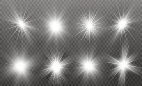 Glow light effect. Star burst with sparkles. Vector illustration. Stock Illustration
