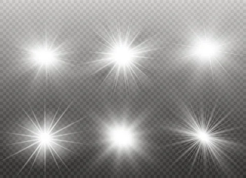 Glow light effect. Star burst with sparkles. Vector illustration. Stock Illustration